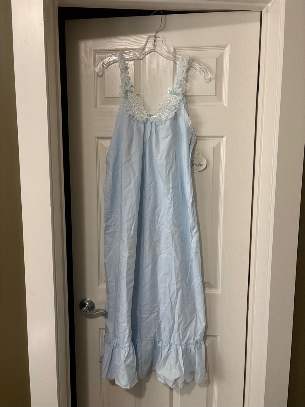 Vintage Light Blue Lace-Trim Nightgown - Women's Intimates